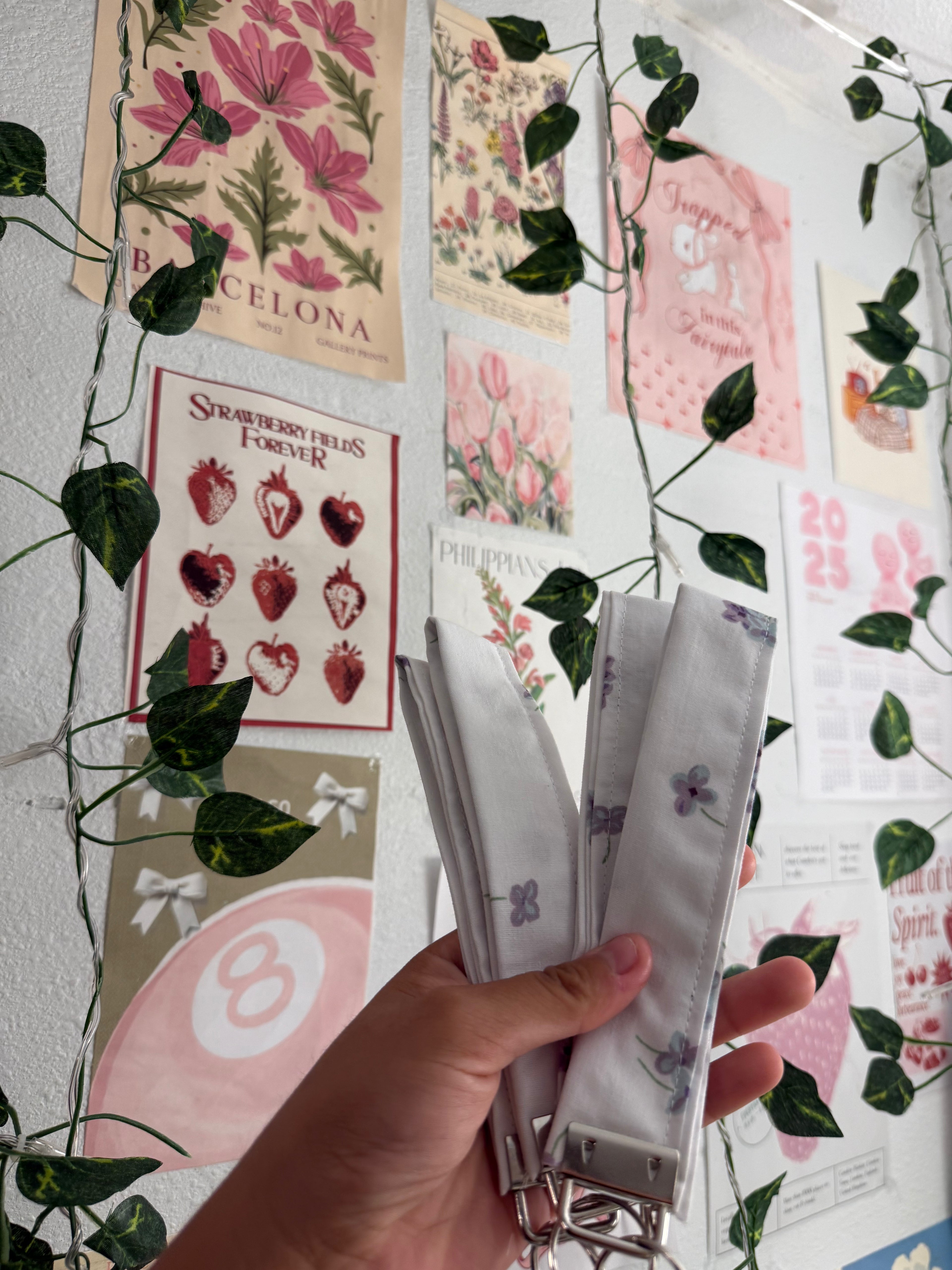 Purple flower wristlet