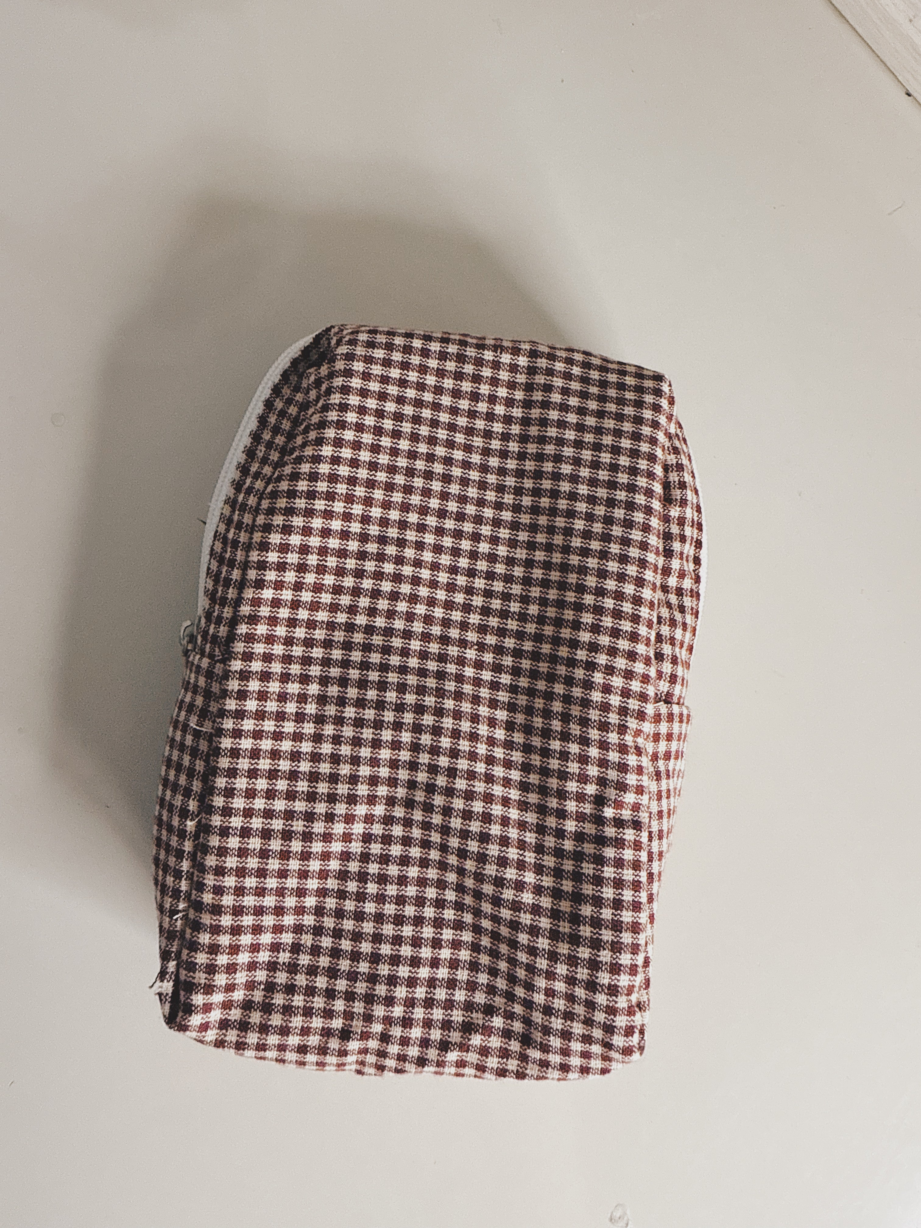 Brown plaid pouch