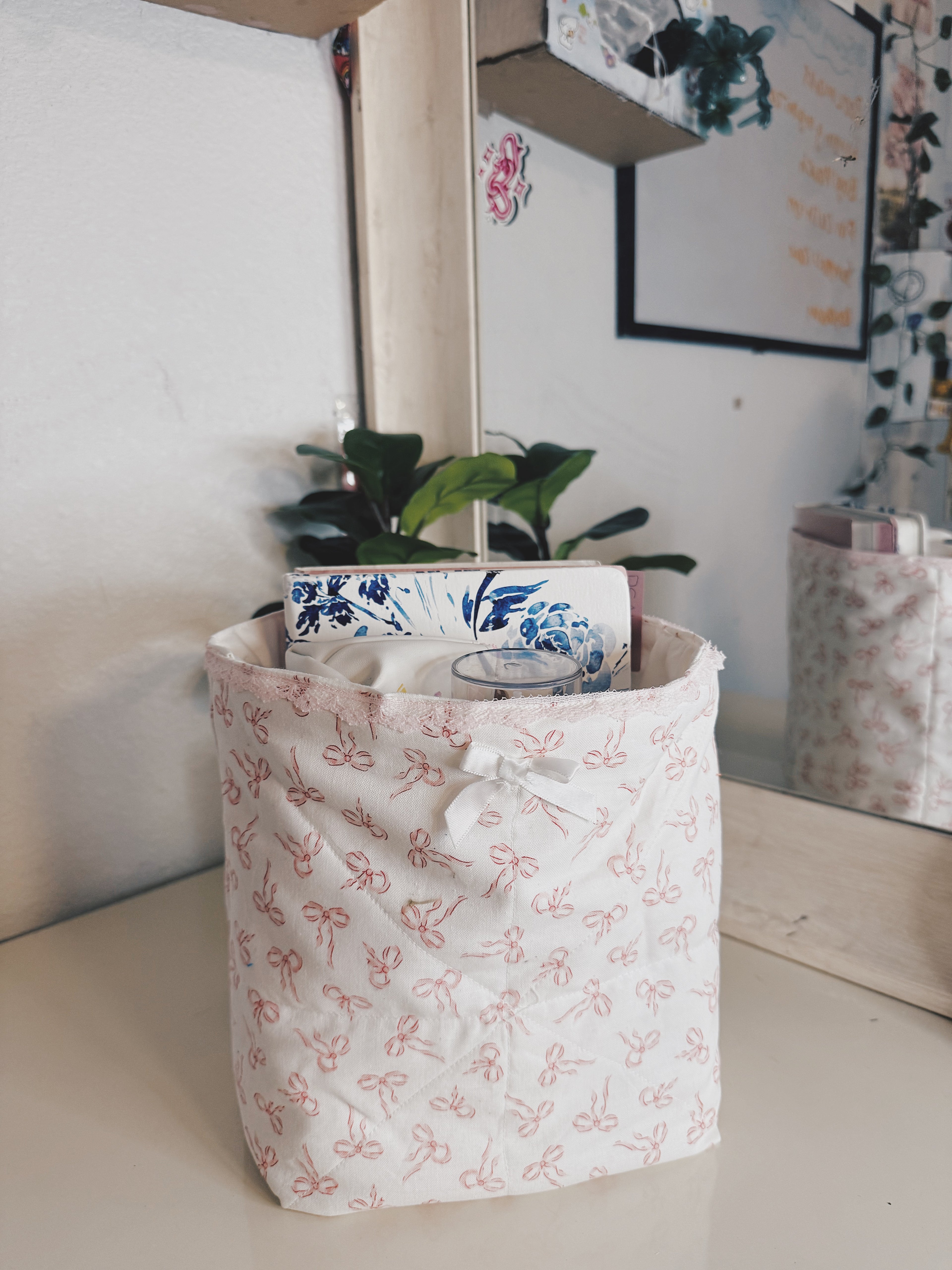 Quilted storage basket