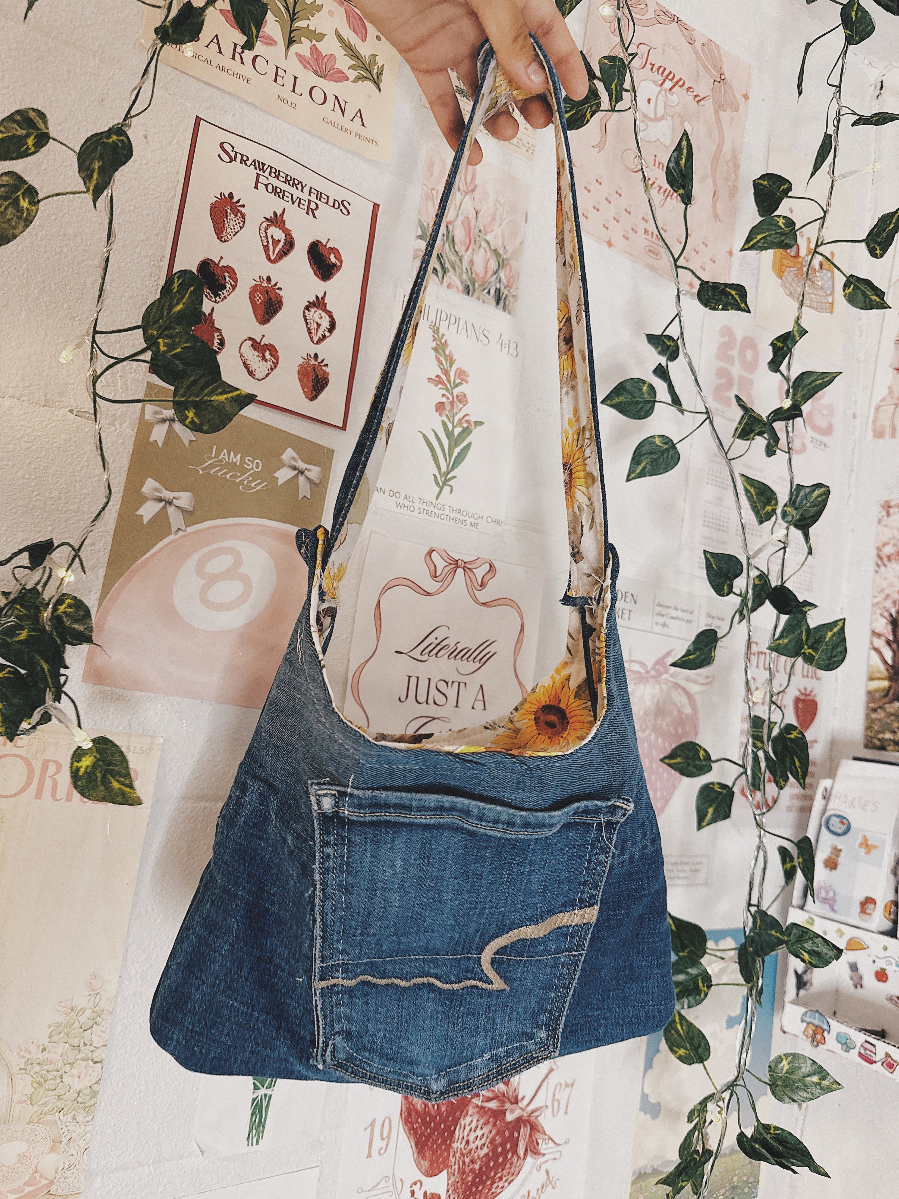 Denim up-cycled handbag