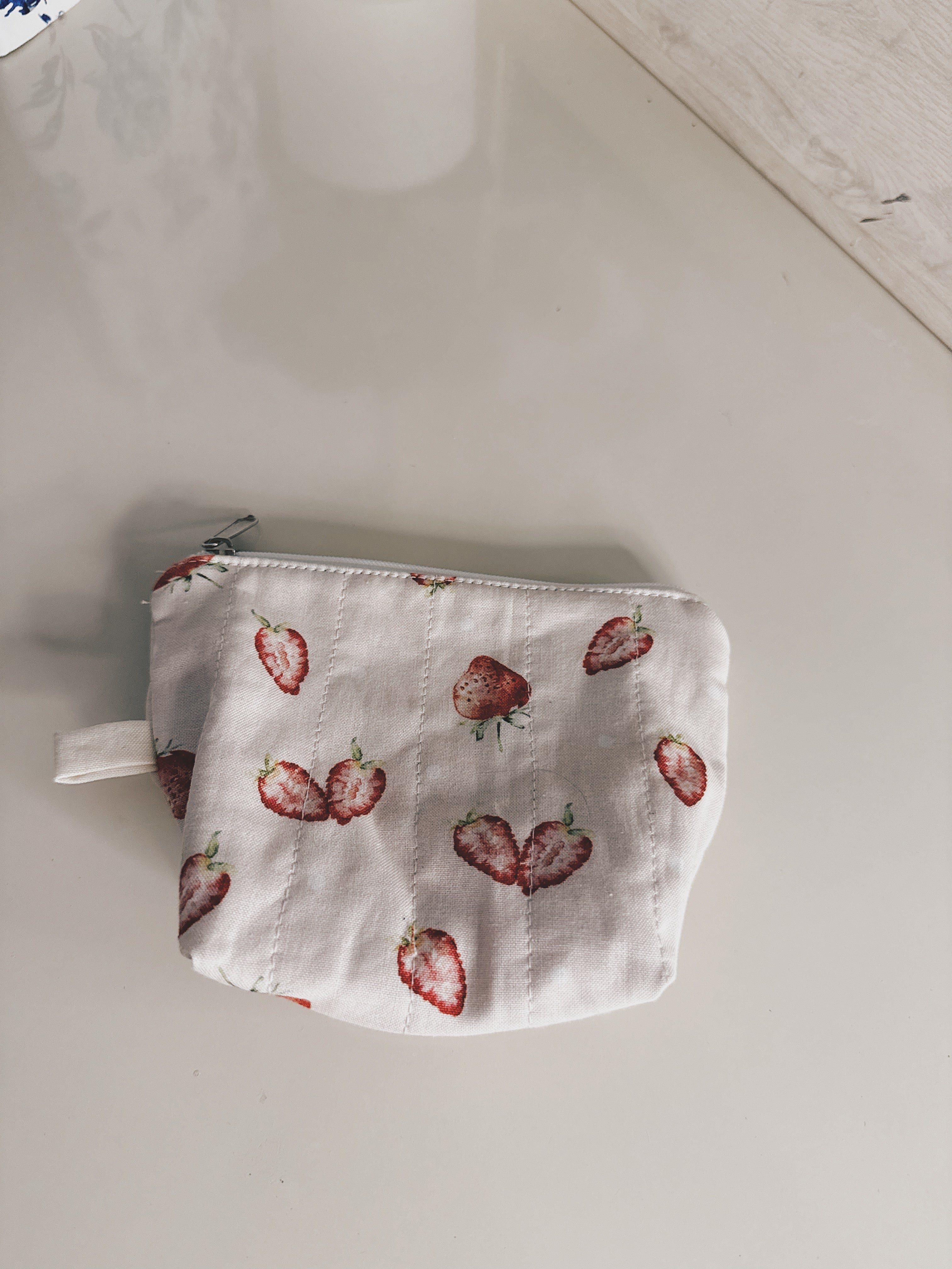 Pink strawberry pouch