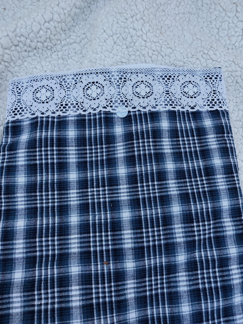 Large Blue Plaid Sleeve