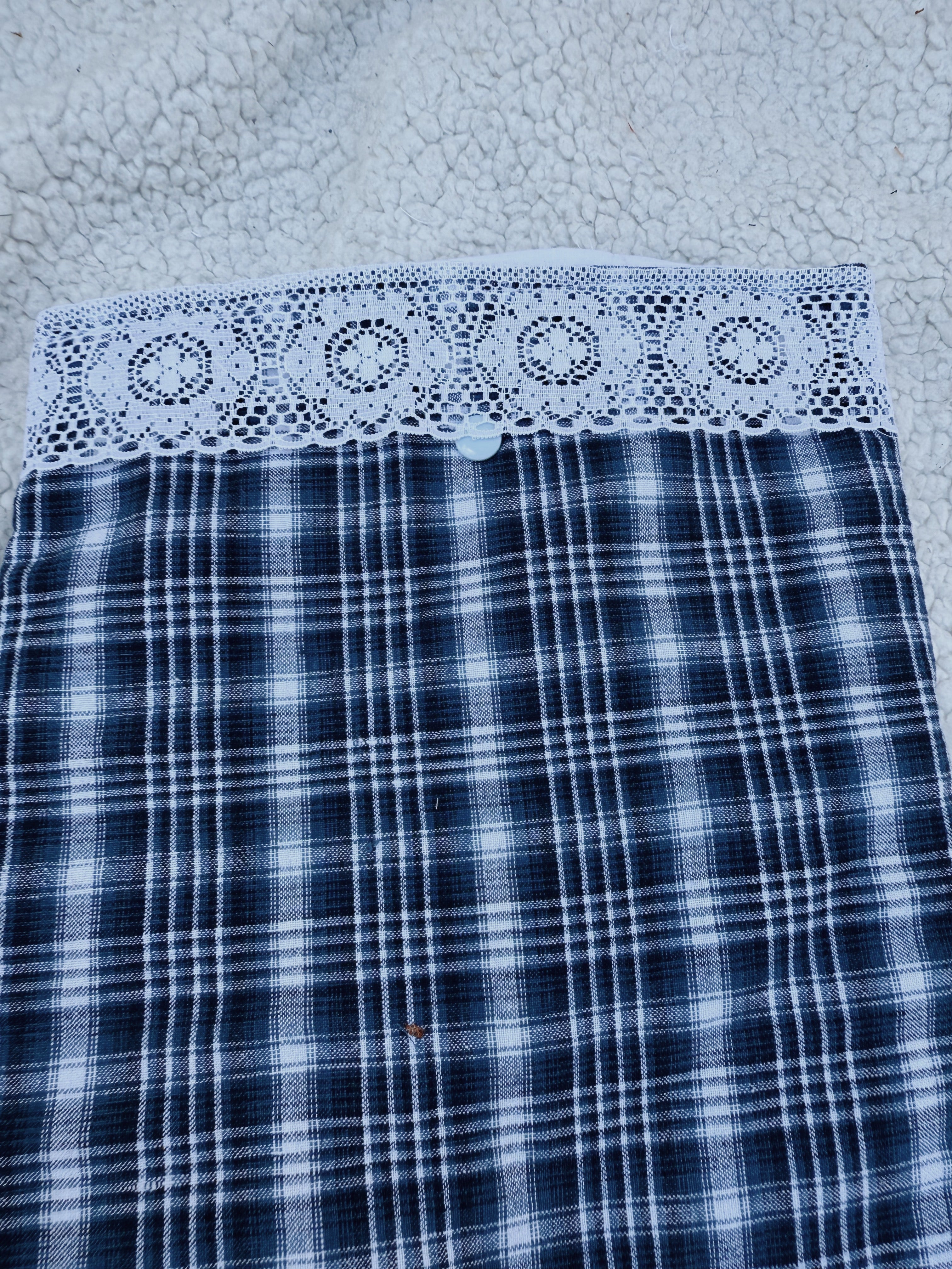 Large Blue Plaid Sleeve