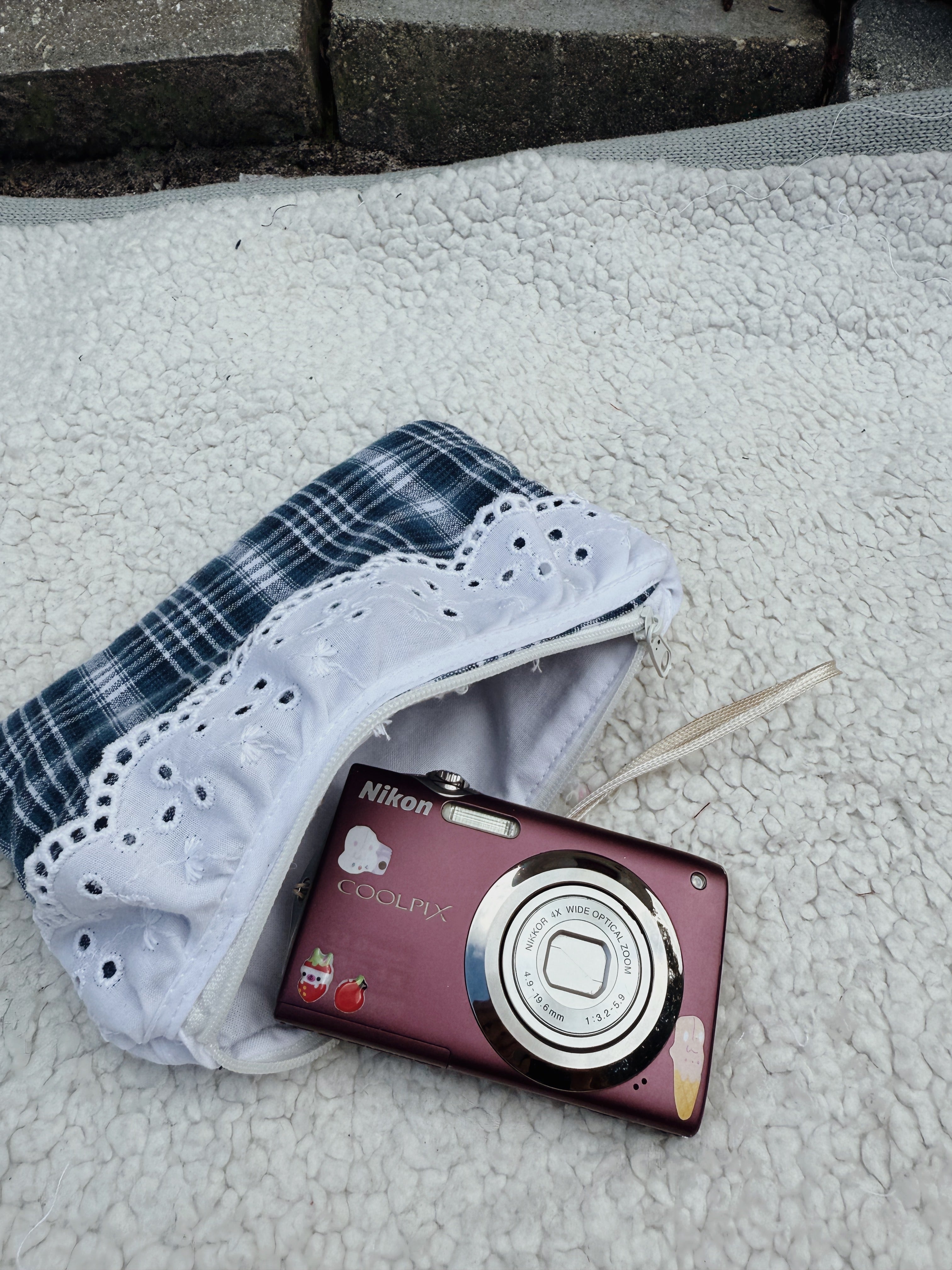 Blue Plaid Keychain Pouches