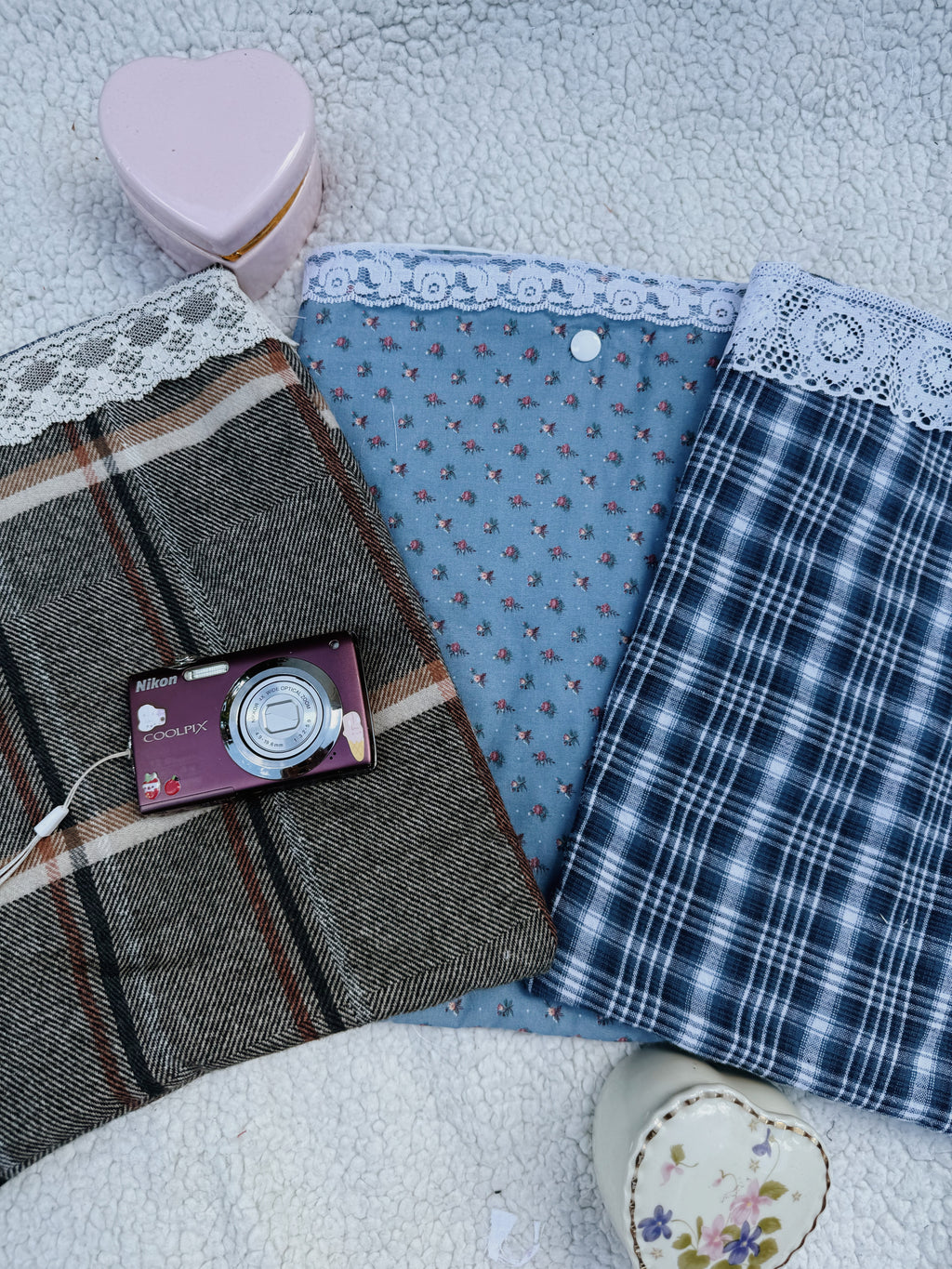 Large Blue Plaid Sleeve