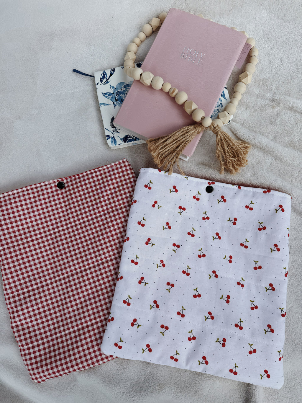 Large cherry and gingham  sleeve