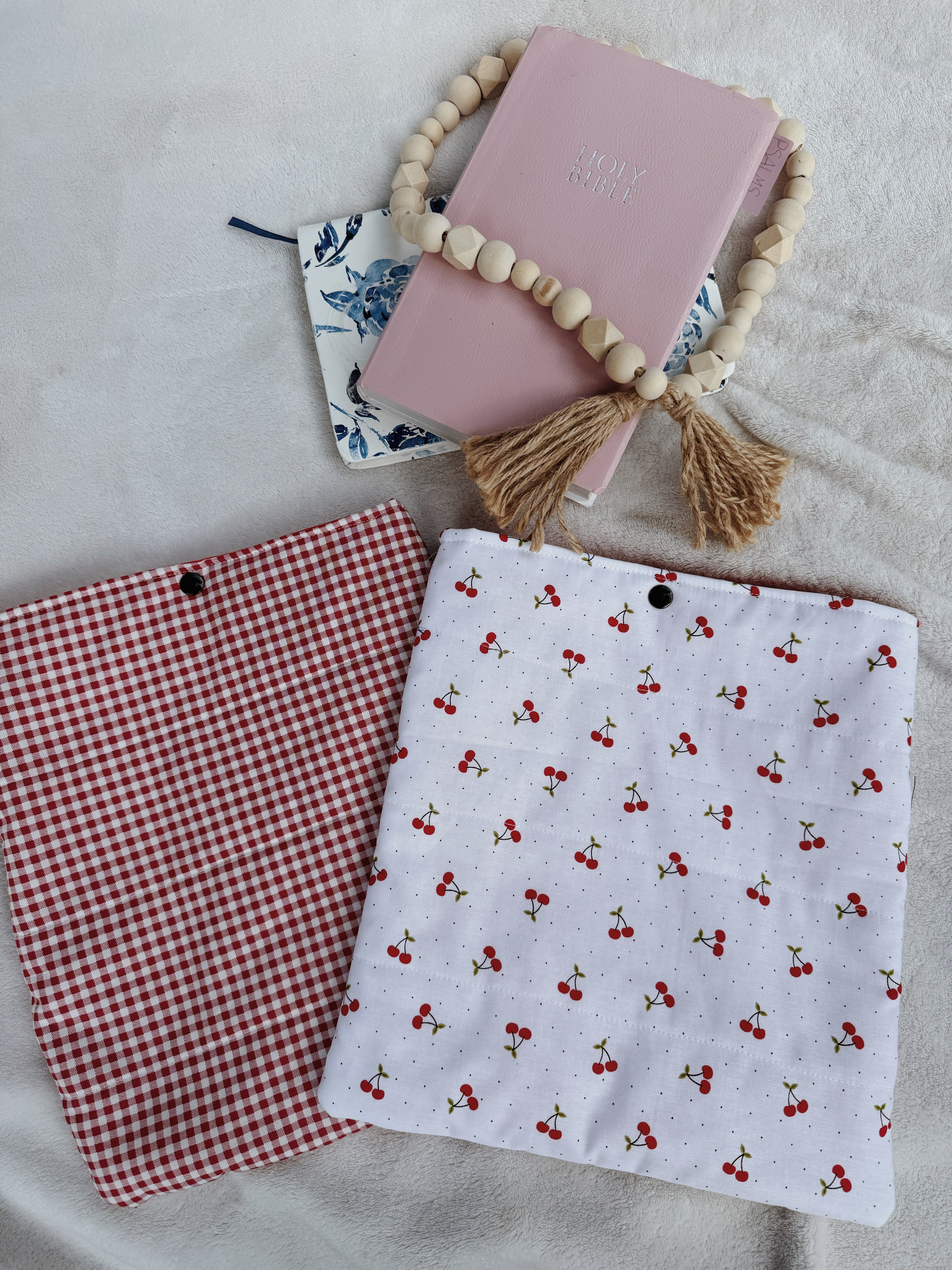 Large cherry and gingham  sleeve