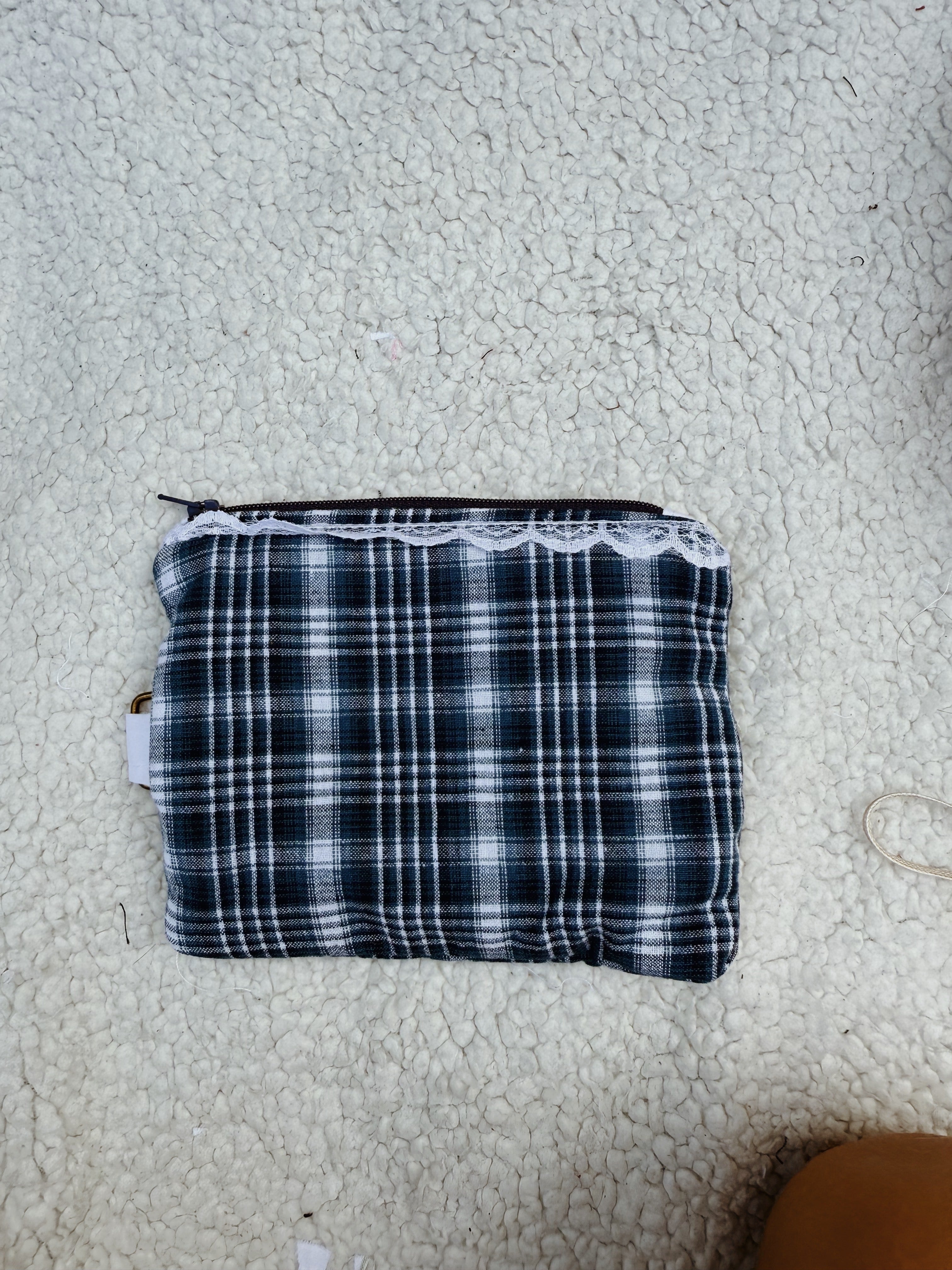 Blue Plaid Keychain Pouches