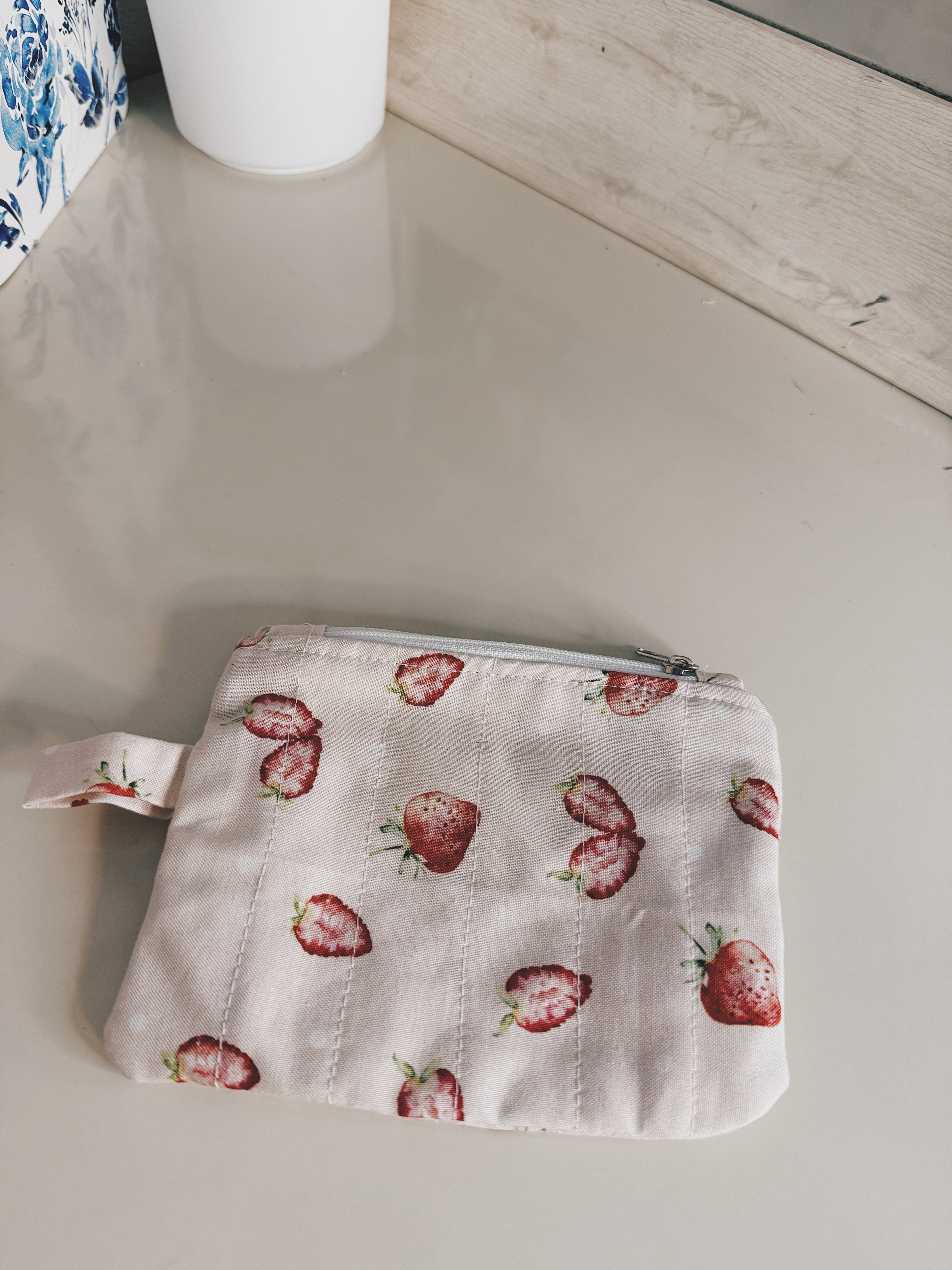 Pink strawberry pouch