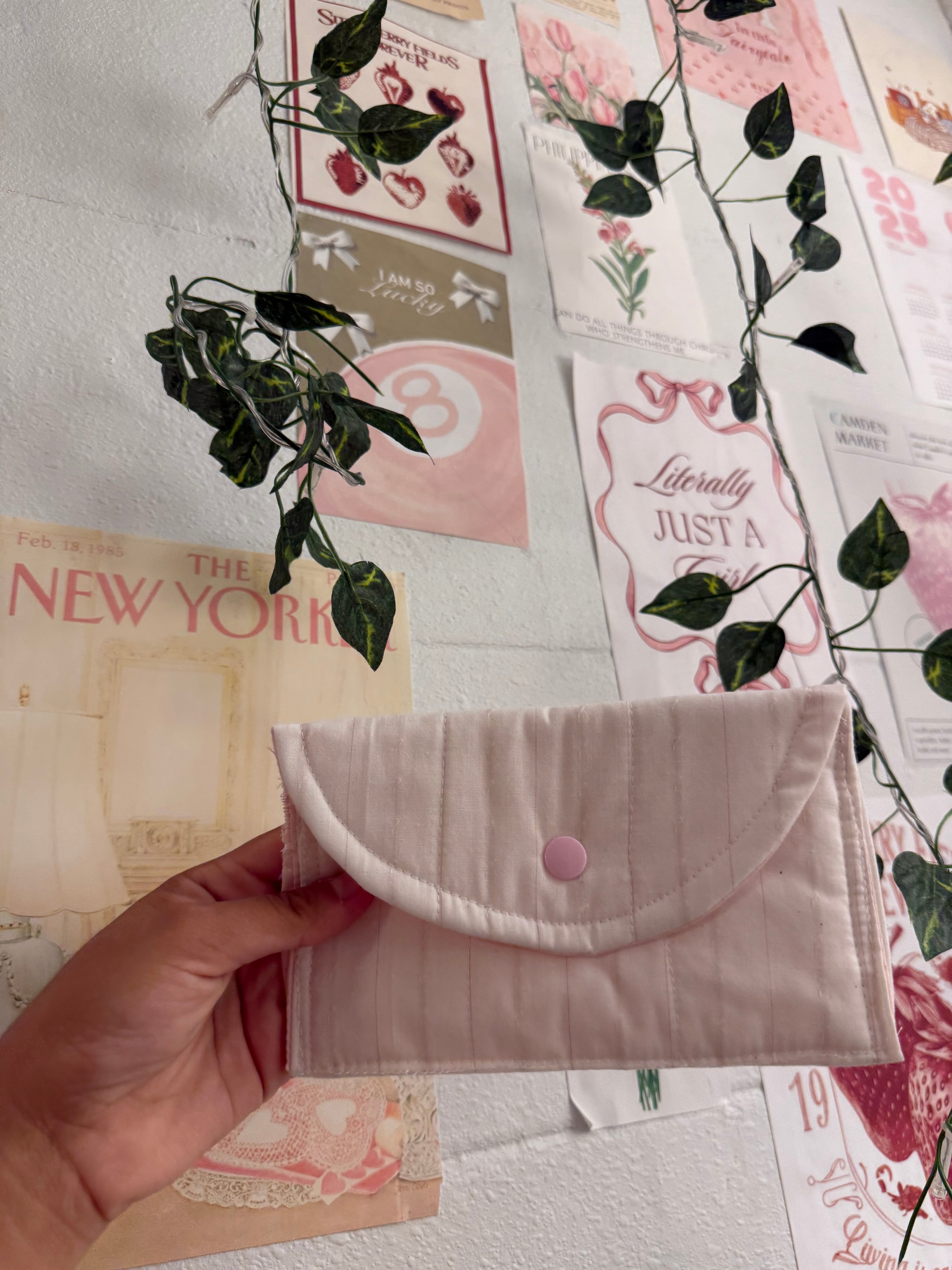 Pink Stripe Eyeglass Case