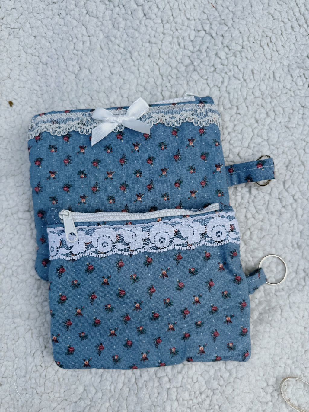 Blue Floral Keychain Pouches