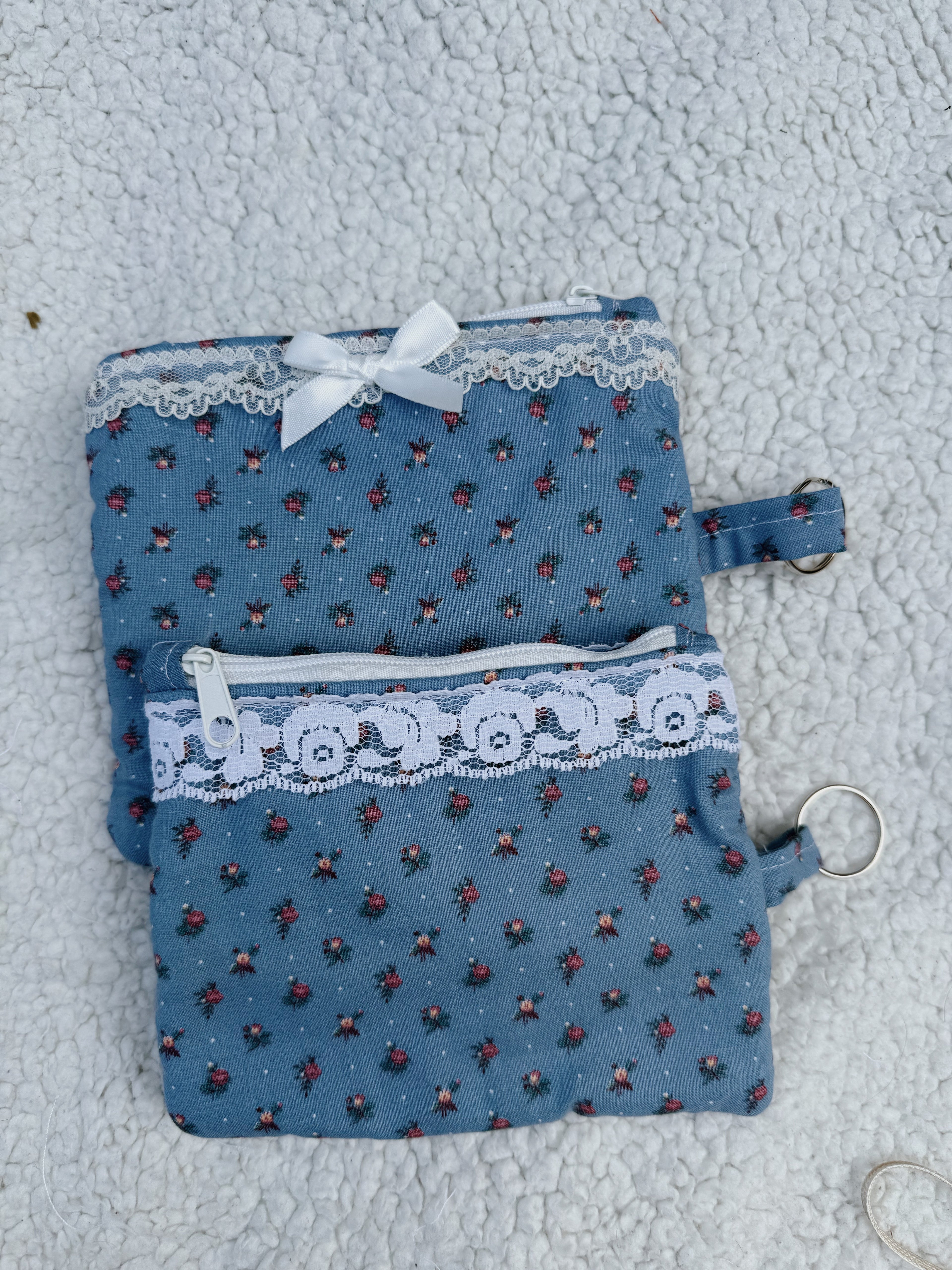 Blue Floral Keychain Pouches