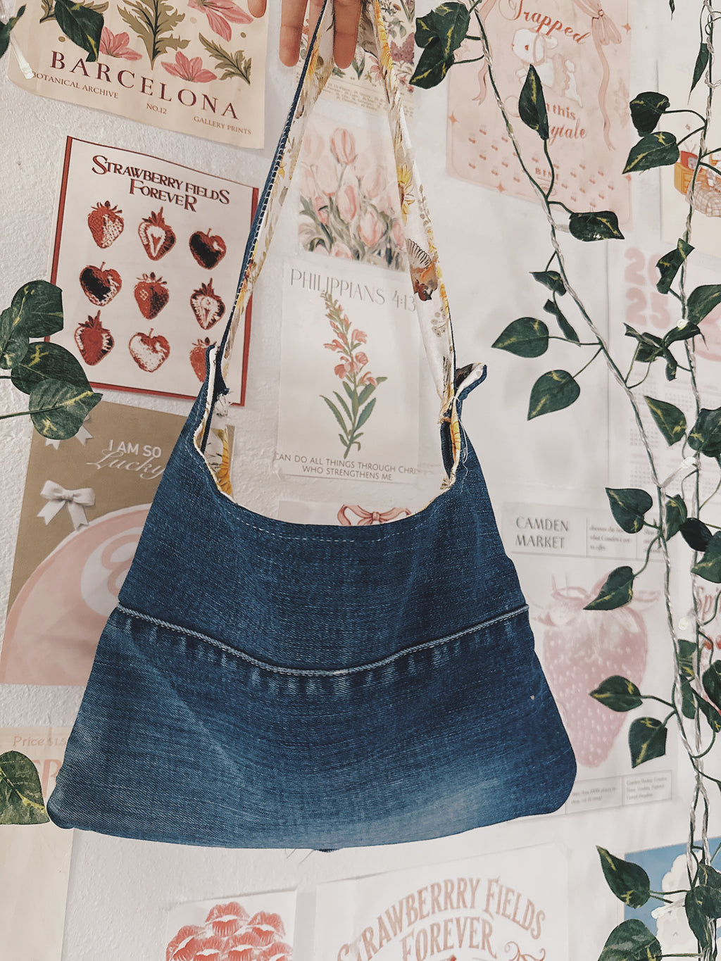 Denim up-cycled handbag
