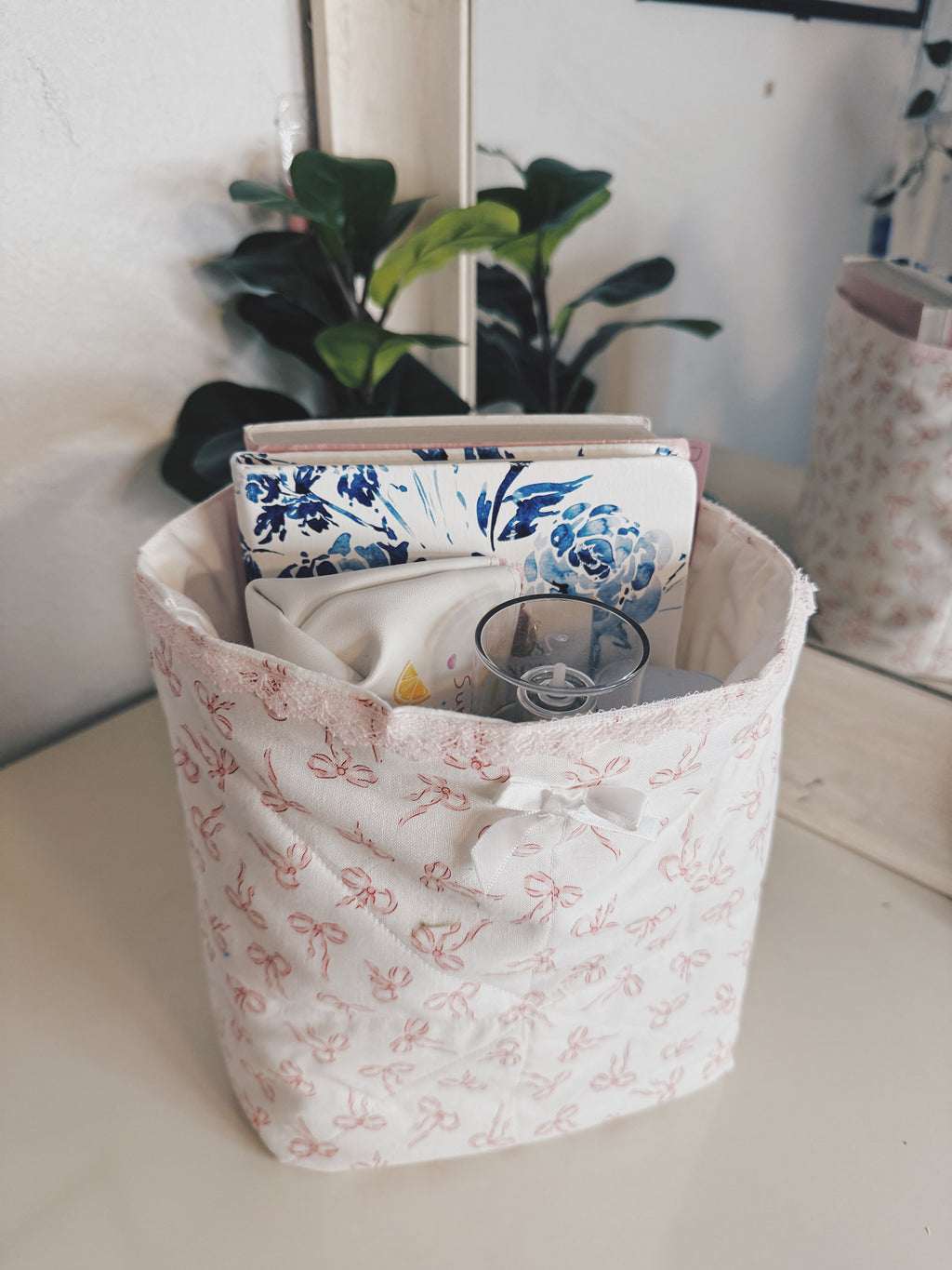 Quilted storage basket