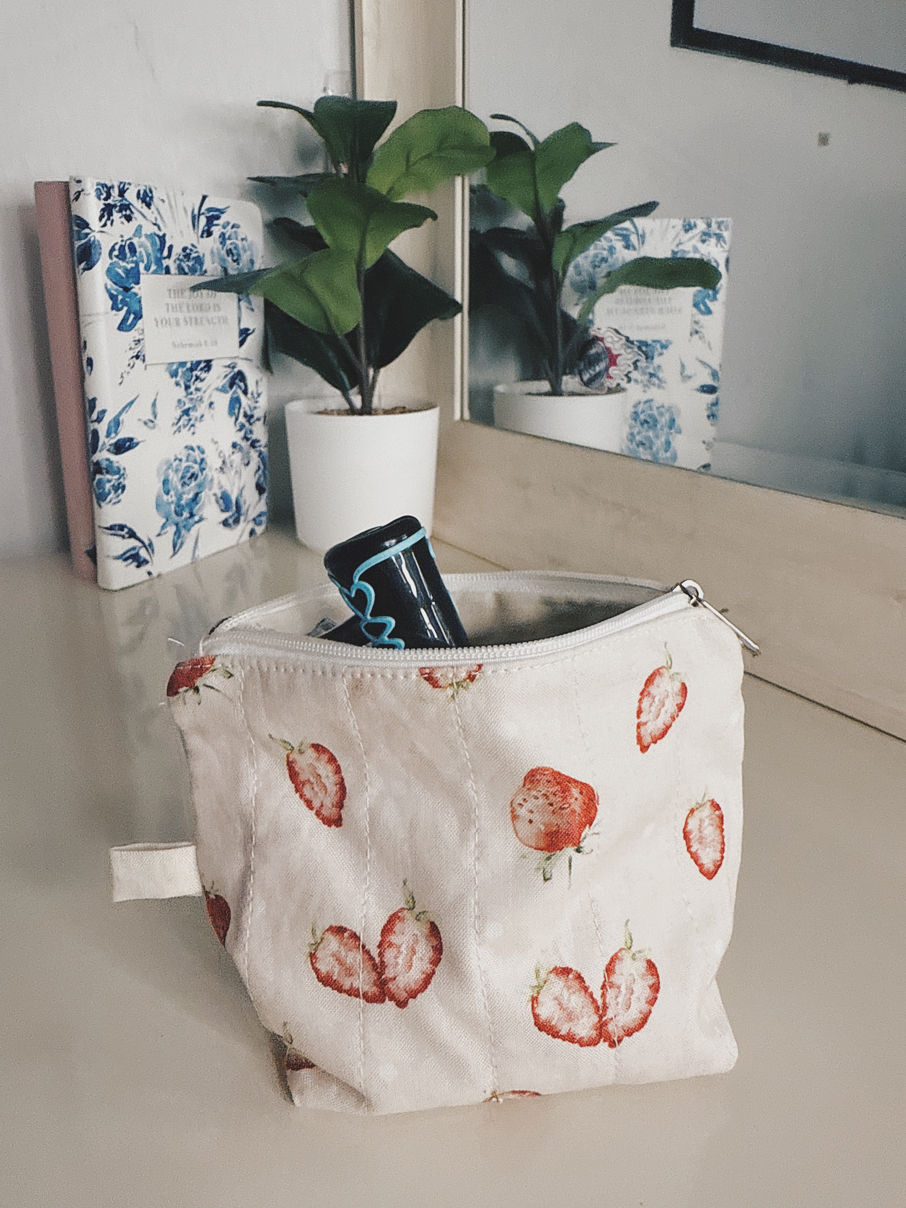 Pink strawberry pouch